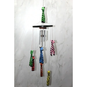 USLUCAN ALIŞVERİŞ Ahşap Zürafalı Rüzgar Çanı