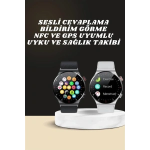 USLUCAN ALIŞVERİŞ Akıllı Saat Amoled Ekran Bluetooth Bağlantılı Sesli Görüşme Nabız Ölçer