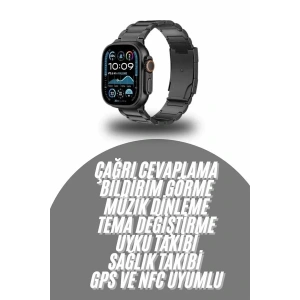 USLUCAN ALIŞVERİŞ Akıllı Saat Arama Konuşma GPS ve NFC Özelliği 3 Kordonlu Amoled Ekran