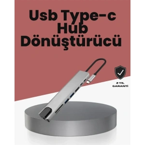 USLUCAN ALIŞVERİŞ Alüminyum Gövdeli Type‑C HDMI & Ethernet Adaptör – Tak & Çalıştır