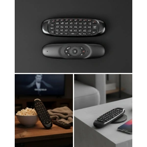 USLUCAN ALIŞVERİŞ Android TV ve PC Uyumlu Kablosuz Hava Fareli Kumanda