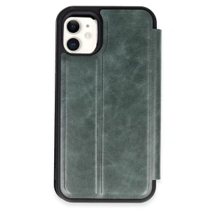 USLUCAN ALIŞVERİŞ Apple iPhone 11 Kılıf Flip Cover - Koyu Yeşil