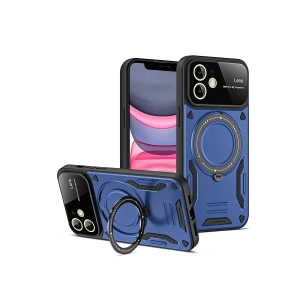 USLUCAN ALIŞVERİŞ Apple iPhone 11 Kılıf Joy Lens Standlı Kapak - Lacivert