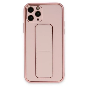 USLUCAN ALIŞVERİŞ Apple iPhone 11 Pro Kılıf Coco Deri Standlı Kapak - Pembe