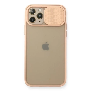 USLUCAN ALIŞVERİŞ Apple iPhone 11 Pro Kılıf Palm Buzlu Kamera Sürgülü Silikon - Pembe