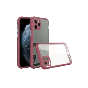 USLUCAN ALIŞVERİŞ Apple iPhone 11 Pro Max Kılıf Miami Şeffaf Silikon - Fuşya