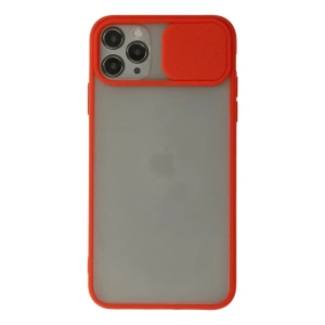 USLUCAN ALIŞVERİŞ Apple iPhone 11 Pro Max Kılıf Palm Buzlu Kamera Sürgülü Silikon - Kırmızı