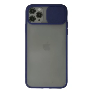 USLUCAN ALIŞVERİŞ Apple iPhone 11 Pro Max Kılıf Palm Buzlu Kamera Sürgülü Silikon - Lacivert