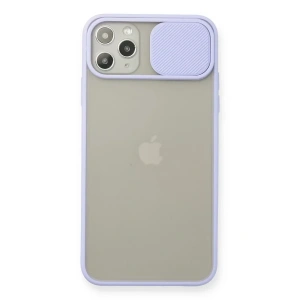 USLUCAN ALIŞVERİŞ Apple iPhone 11 Pro Max Kılıf Palm Buzlu Kamera Sürgülü Silikon - Lila