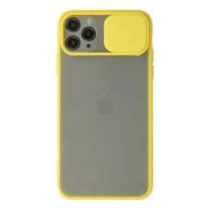 USLUCAN ALIŞVERİŞ Apple iPhone 11 Pro Max Kılıf Palm Buzlu Kamera Sürgülü Silikon - Sarı