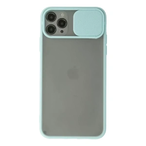 USLUCAN ALIŞVERİŞ Apple iPhone 11 Pro Max Kılıf Palm Buzlu Kamera Sürgülü Silikon - Turkuaz