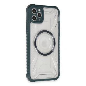 USLUCAN ALIŞVERİŞ Apple iPhone 11 Pro Max Kılıf Prag Magneticsafe Kapak - Koyu Yeşil