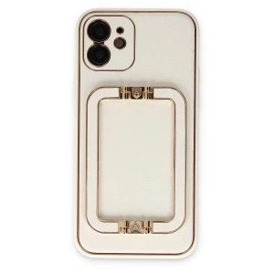 USLUCAN ALIŞVERİŞ Apple iPhone 12 Kılıf Coco Elit Kapak - Beyaz