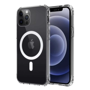 USLUCAN ALIŞVERİŞ Apple iPhone 12 Kılıf Magneticsafe Şeffaf Silikon - Şeffaf