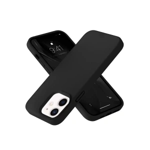 USLUCAN ALIŞVERİŞ Apple iPhone 12 Kılıf Nano içi Kadife Silikon- Siyah