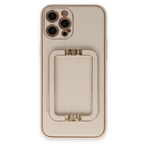 USLUCAN ALIŞVERİŞ Apple iPhone 12 Pro Kılıf Coco Elit Kapak - Gold