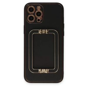 USLUCAN ALIŞVERİŞ Apple iPhone 12 Pro Kılıf Coco Elit Kapak - Siyah