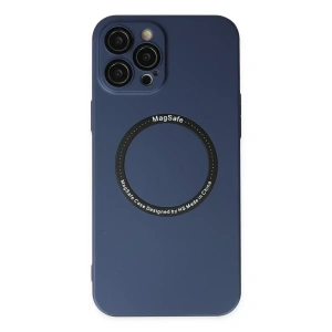 USLUCAN ALIŞVERİŞ Apple iPhone 12 Pro Kılıf Jack Magneticsafe Lens Silikon - Lacivert