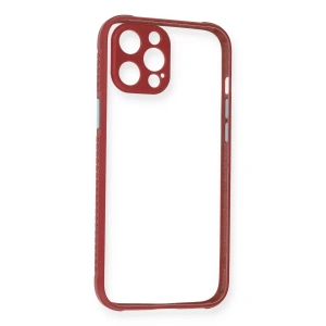 USLUCAN ALIŞVERİŞ Apple iPhone 12 Pro Kılıf Miami Şeffaf Silikon - Fuşya