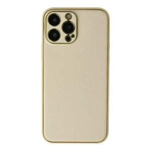 USLUCAN ALIŞVERİŞ Apple iPhone 13 Pro Kılıf Coco Deri Silikon Kapak - Gold
