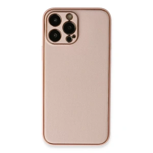 USLUCAN ALIŞVERİŞ Apple iPhone 13 Pro Kılıf Coco Deri Silikon Kapak - Pembe