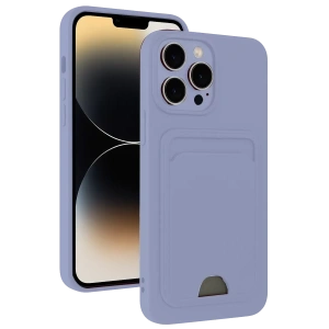 USLUCAN ALIŞVERİŞ Apple iPhone 13 Pro Kılıf Kelvin Kartvizitli Silikon - Lila