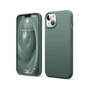 USLUCAN ALIŞVERİŞ Apple iPhone 14 Kılıf First Silikon - Koyu Yeşil
