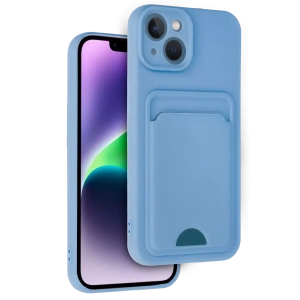 USLUCAN ALIŞVERİŞ Apple iPhone 14 Kılıf Kelvin Kartvizitli Silikon - Mavi
