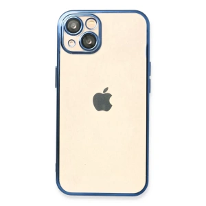 USLUCAN ALIŞVERİŞ Apple iPhone 14 Kılıf Lensli Silikon - Açık Mavi