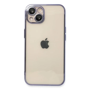 USLUCAN ALIŞVERİŞ Apple iPhone 14 Kılıf Lensli Silikon - Mor