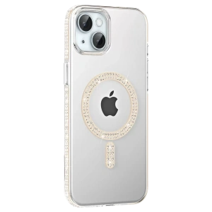 USLUCAN ALIŞVERİŞ Apple iPhone 14 Move Taşlı Magsafe Kapak - Pembe
