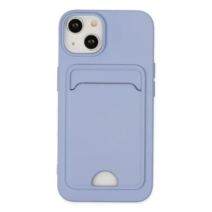 USLUCAN ALIŞVERİŞ Apple iPhone 14 Plus Kılıf Kelvin Kartvizitli Silikon - Lila