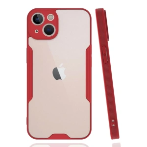 USLUCAN ALIŞVERİŞ Apple iPhone 14 Plus Kılıf Platin Silikon - Kırmızı