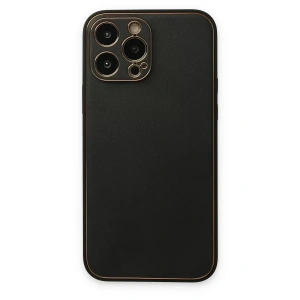 USLUCAN ALIŞVERİŞ Apple iPhone 14 Pro Kılıf Coco Deri Silikon Kapak - Siyah
