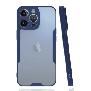 USLUCAN ALIŞVERİŞ Apple iPhone 14 Pro Max Kılıf Platin Silikon - Lacivert