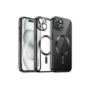 USLUCAN ALIŞVERİŞ Apple iPhone 15 Kılıf Kross Magneticsafe Kapak - Siyah