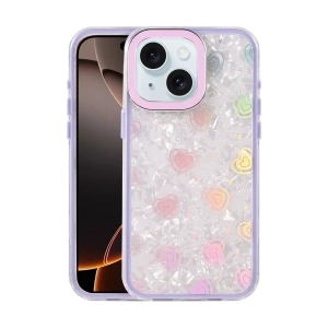 USLUCAN ALIŞVERİŞ Apple iPhone 15 Lumi Desenli Kapak - Mor
