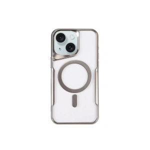 USLUCAN ALIŞVERİŞ Apple iPhone 15 Plus Kılıf Boyi Magsafe Silikon Kapak - Gümüş