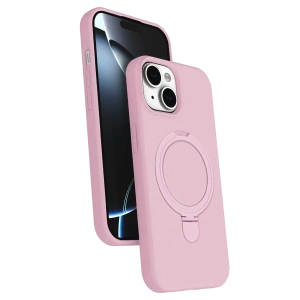 USLUCAN ALIŞVERİŞ Apple iPhone 15 Plus Regal Magsafe Standlı Kapak - Açık Pembe