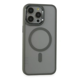 USLUCAN ALIŞVERİŞ Apple iPhone 15 Pro Max Kılıf Room Magneticsafe Silikon - Gri
