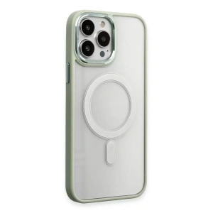 USLUCAN ALIŞVERİŞ Apple iPhone 15 Pro Max Kılıf Room Magneticsafe Silikon - Su Yeşili