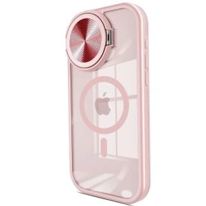 USLUCAN ALIŞVERİŞ Apple iPhone 15 Pro Max Kılıf Teleskop Lens Magsafe Silikon Kapak - Pembe