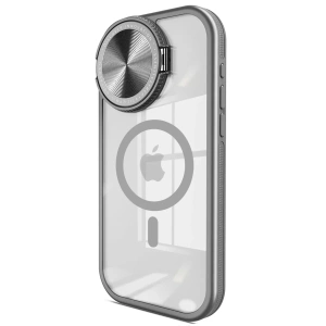 USLUCAN ALIŞVERİŞ Apple iPhone 15 Pro Max Kılıf Teleskop Lens Magsafe Silikon Kapak - Titan Gri