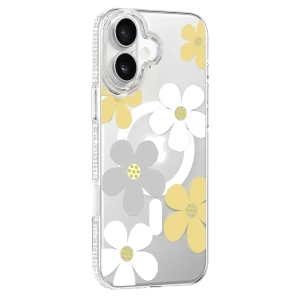 USLUCAN ALIŞVERİŞ Apple iPhone 16 Floral Magsafe Kapak - Sarı