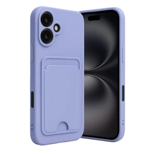 USLUCAN ALIŞVERİŞ Apple iPhone 16 Kılıf Kelvin Kartvizitli Silikon - Lila