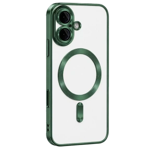 USLUCAN ALIŞVERİŞ Apple iPhone 16 Kılıf Kross Magneticsafe Kapak - Koyu Yeşil