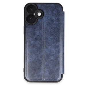 USLUCAN ALIŞVERİŞ Apple iPhone 16 Plus Kılıf Flip Cover - Lacivert