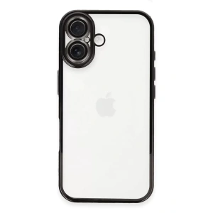 USLUCAN ALIŞVERİŞ Apple iPhone 16 Plus Kılıf Lensli Silikon - Siyah