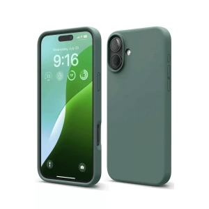 USLUCAN ALIŞVERİŞ Apple iPhone 16 Plus Kılıf Nano içi Kadife Silikon - Koyu Yeşil