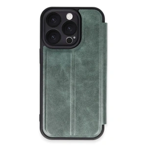 USLUCAN ALIŞVERİŞ Apple iPhone 16 Pro Kılıf Flip Cover - Koyu Yeşil
